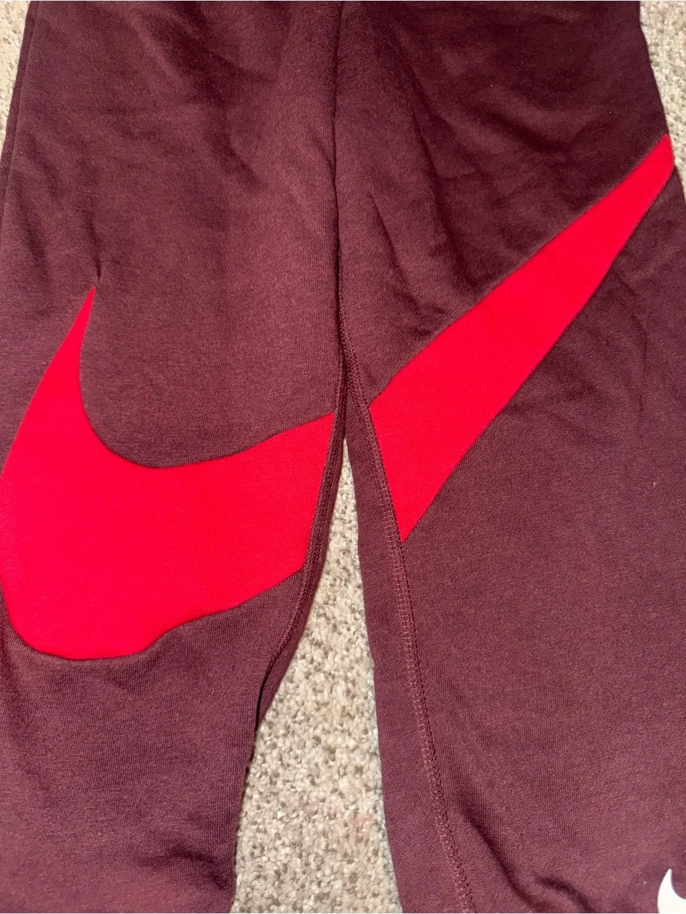 Nike Kids Maroon Joggers with Red Swoosh Accent